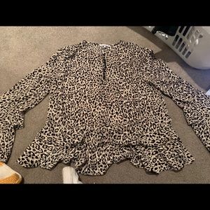 Leopard print buttoned blouse